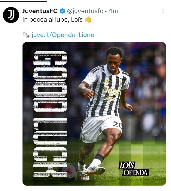 Trade23Official's tweet photo. Ufficiale #openda al @OlimpiqueL ! Good luck !
#calciomercato #juventus #lione https://t.co/mxvao4sTNR