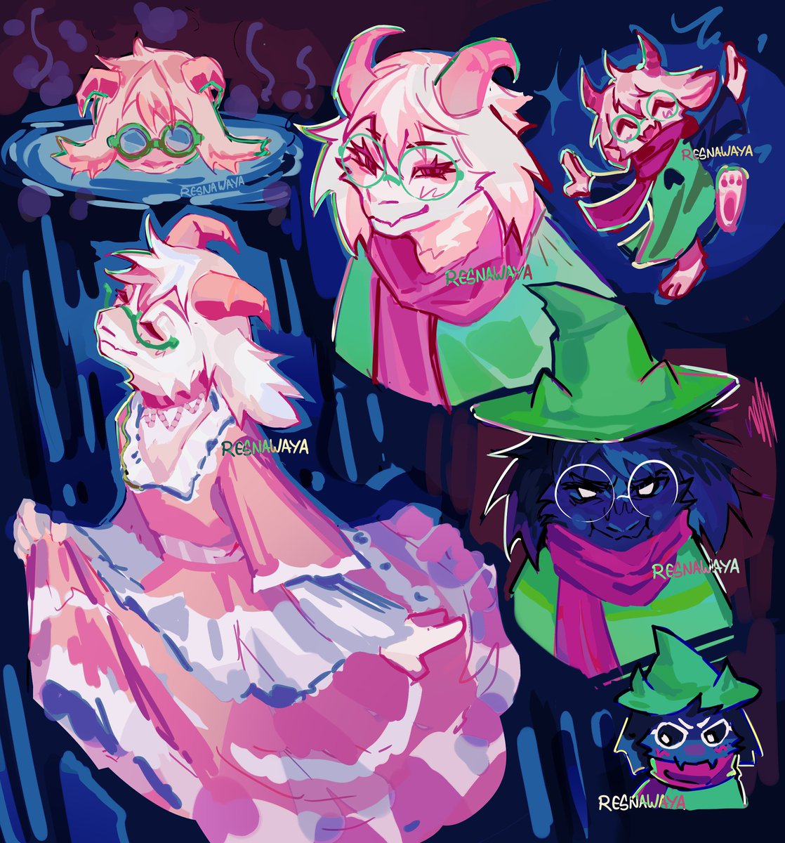 Resnawaya's tweet photo. my goat is so moe its sickening #deltaruneㅤㅤㅤfanart #ralsei https://t.co/zFOGcPyjJD
