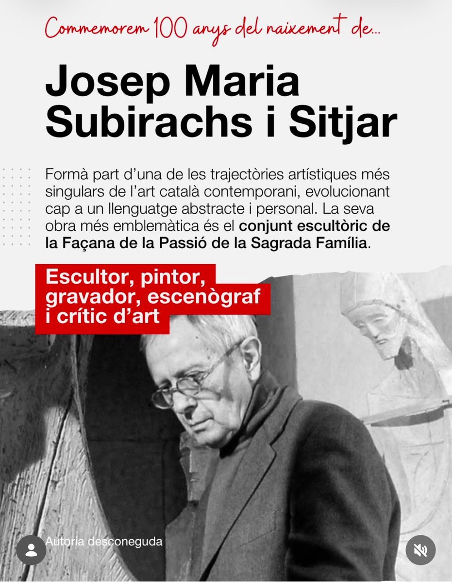 ConxitaBadia's tweet photo. Celebrem les commemoracions oficials acordades per al 2027 a #Catalunya, molt especialment les que celebren els grans amics de #ConxitaBadia i de la família #Bonet:
-Josep Maria #Subirachs @EspaiSubirachs
-#RosaSabater
-#OriolMartorell
-Montserrat #Albet
https://t.co/BrwaOTZAUn https://t.co/xPkoXkh5Ol