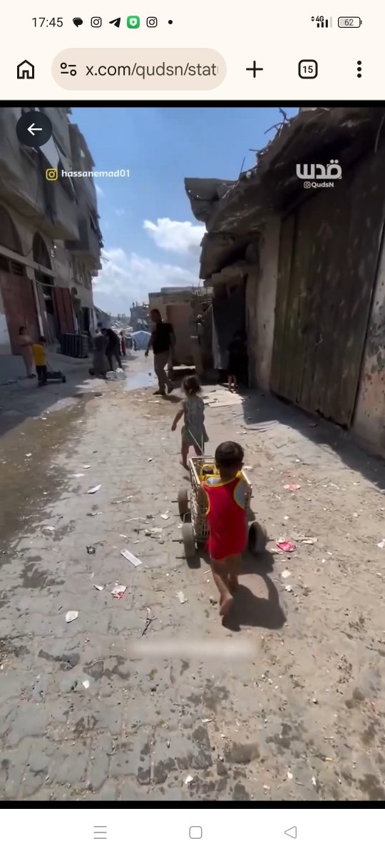 SaifMaher421388's tweet photo. See how little Palestinian girl  Salsabeel is trying to pull her water cart with her tiny body , instead of playing with toys or going to school! 

The brutal reality that israël impose on Gaza's  young generation! 💔 https://t.co/plbWhq3Fvi