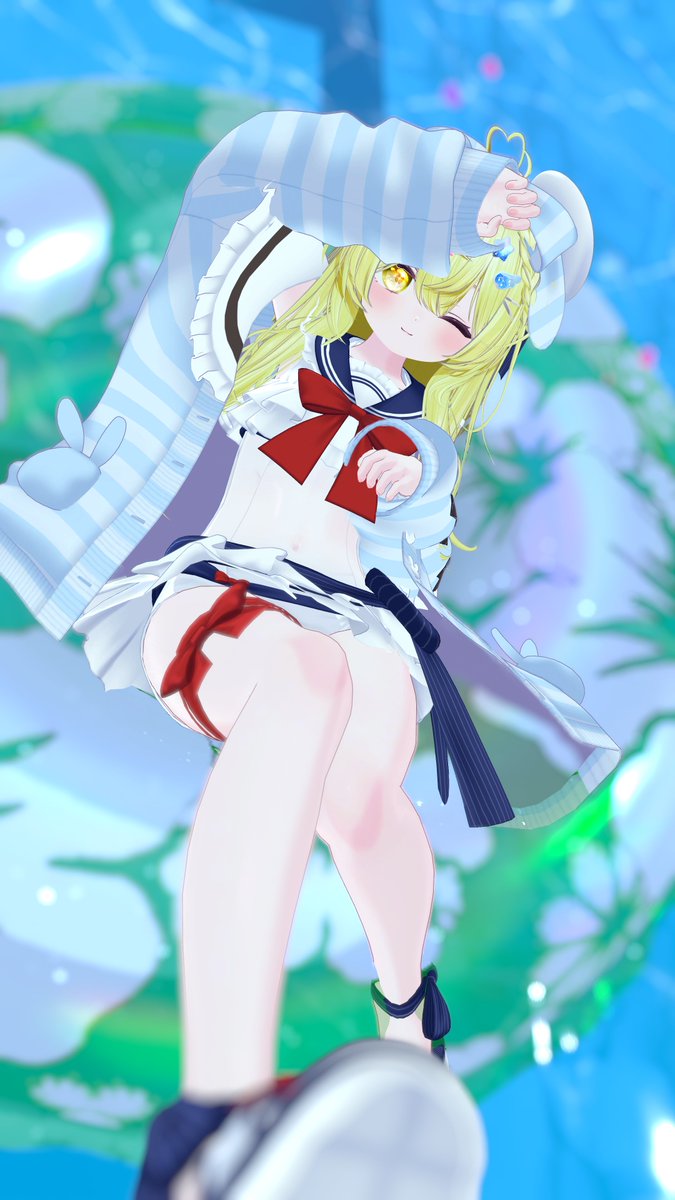 nishizodhia3572's tweet photo. おはしお～！✨
水曜日なのですくみず！🩵💦
#Plum3D
#VRChat https://t.co/vCj6zmpGGi