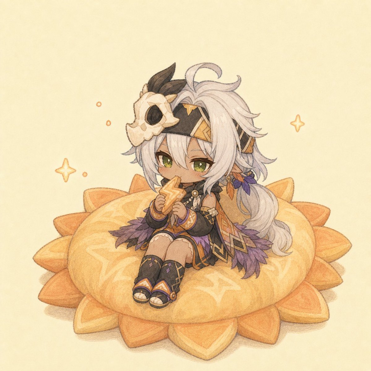 pochime_'s tweet photo. 稲妻キャラメルクッキーをひとくち。今日のごほうびは、ゆっくり味わおう☀️⚡
#原神 #イアンサ https://t.co/g4XsZnX13u