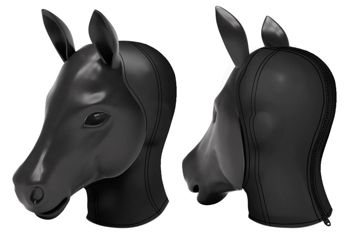 TekuSP's tweet photo. So I am cooking from @garudaworkshop 
ponyplay mask, fully customized mask for ponies, with online customizer, TPE 3D printed from 3 colors + eye color, latex and cloth/synth leather. So you can make YOUR PONY, not generic pony. Prices 650 - 910 EUR +VAT+TARRIFS https://t.co/JxdxUqvgme