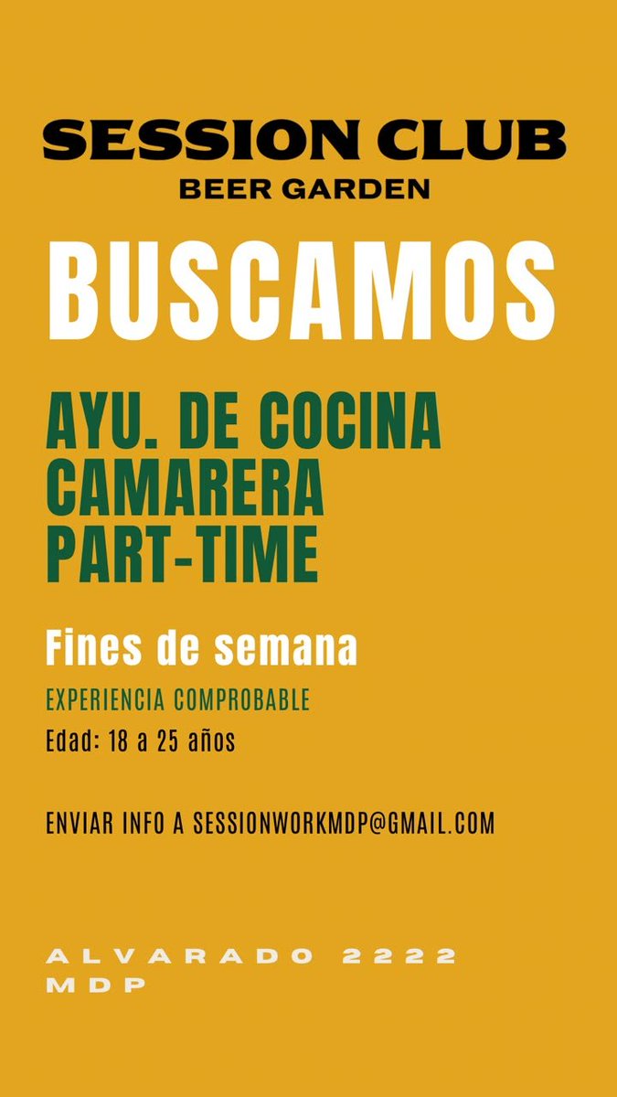 BolsaCITMDP's tweet photo. Empleo Trabajo en Mar del Plata
#Empleo #Trabajo #BolsaDeTrabajoCITMDP #MarDelPlata #MDP #MDQ #Temporada #Oportunidad #CV #Curriculum #Oportunidades #BuenosAires #Argentina . https://t.co/XYH2tKqyTU