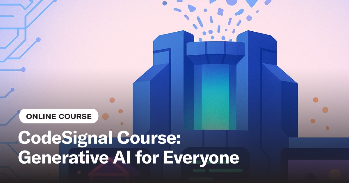 HarvardBizEdu's tweet photo. New! @CodeSignalCom Course: Generative AI for Everyone helps students develop practical skills in AI communication, content creation, and image generation: https://t.co/4d8JpmEV3c

#AI #ArtificialInteligence #GenAI #ChatGPT #HigherEd https://t.co/SIAjfOSuKj