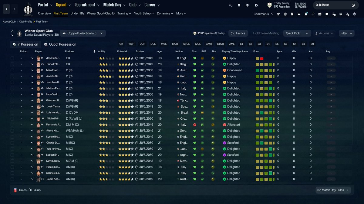CharooFM's tweet photo. Here’s our club information, along with the brand-new home and away kits! I absolutely love the designs, created using @fmkitcreator . We can also check out the squad, but the transfer window is still open… and with Moneyball, anything can happen!

#FM26 https://t.co/mVzts87mWL