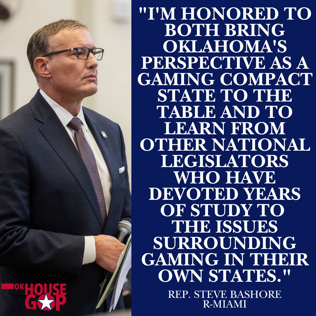 OKHouseGOP's tweet photo. Rep. Steve Bashore has been named to the Executive Committee of the National Council of Legislators from Gaming States.
Read More: https://t.co/Vkv4EXRMZD #okleg https://t.co/g9bgVbQhm4