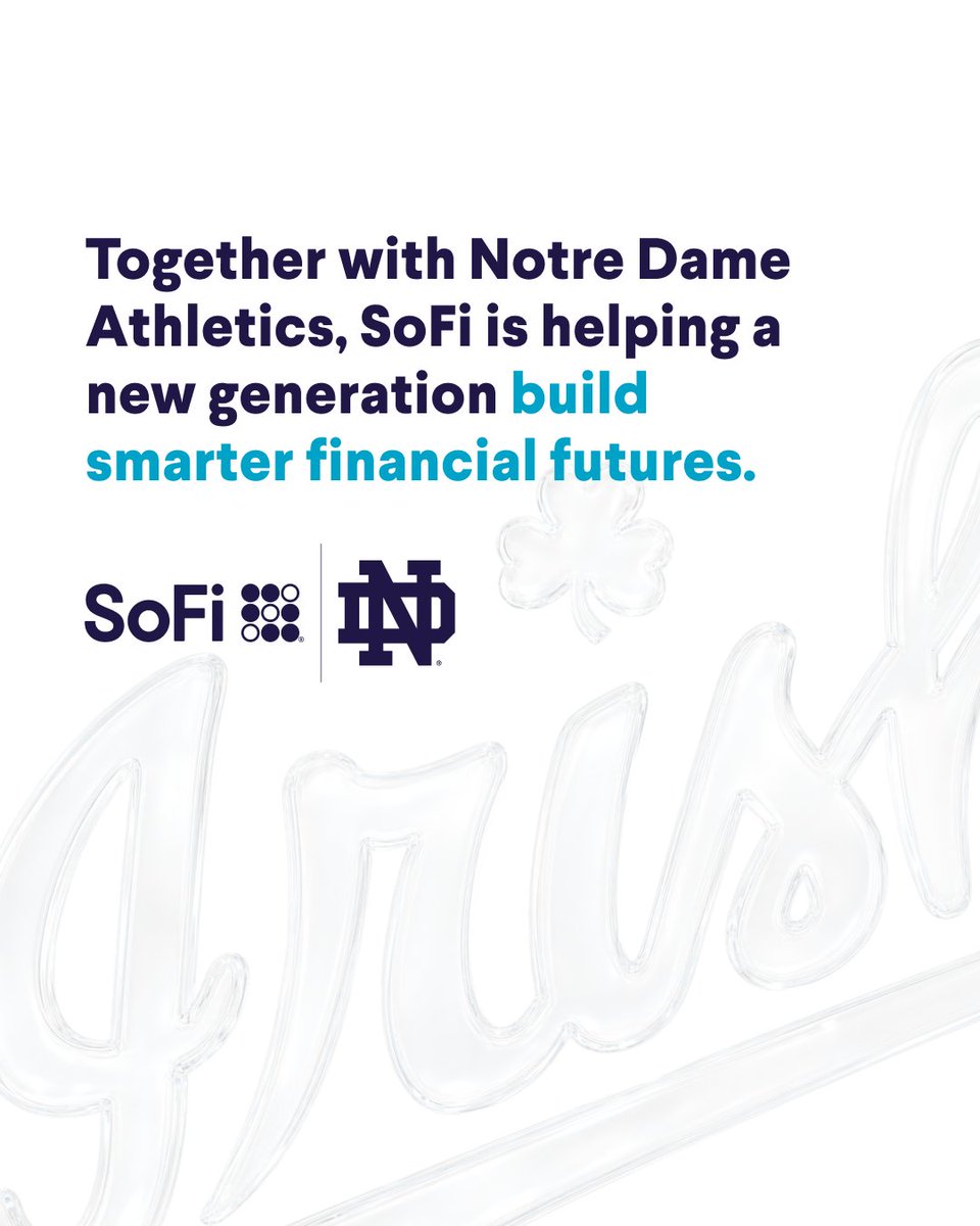 FightingIrish's tweet photo. Just like sports, life comes with seasons.

As the Official Financial Services Partner of ND Athletics, @SoFi is empowering a new generation of champions to succeed in every season ahead.

More info → https://t.co/WiC8etmW6r

#Golrish | #SoFiPartner https://t.co/9QI8uINOyT