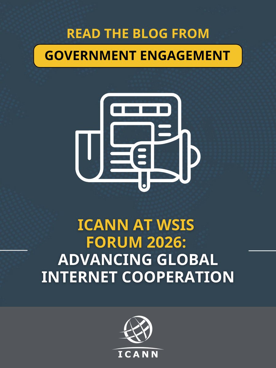 ICANN's tweet photo. #ICANN participated as a supporting partner in the World Summit on the Information Society (#WSIS) Forum 2026, held 6–10 July in Geneva.
Led by ICANN President and CEO Kurtis Lindqvist, the delegation advanced Universal Acceptance as a catalyst for a truly global Internet, strengthened engagement with governments and other stakeholders, and reinforced the value of the multistakeholder model of Internet governance.
Read the blog for more details: https://t.co/PTd4GEBTQX
