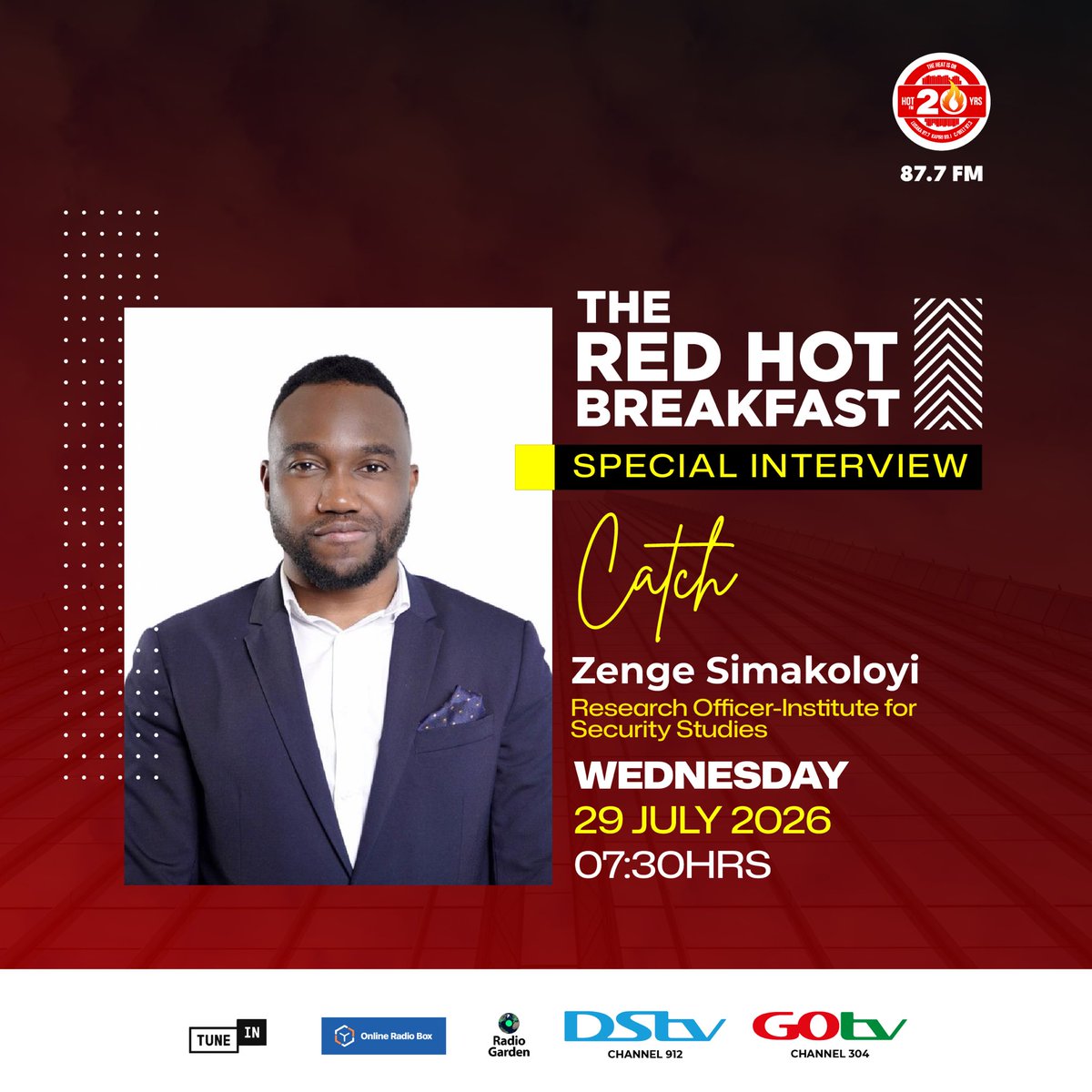 zenge_ss's tweet photo. @HOT877Zambia 
I’ll be on Hot FM Zambia joining the breakfast show. Tune in ! https://t.co/iofvzm5zV9