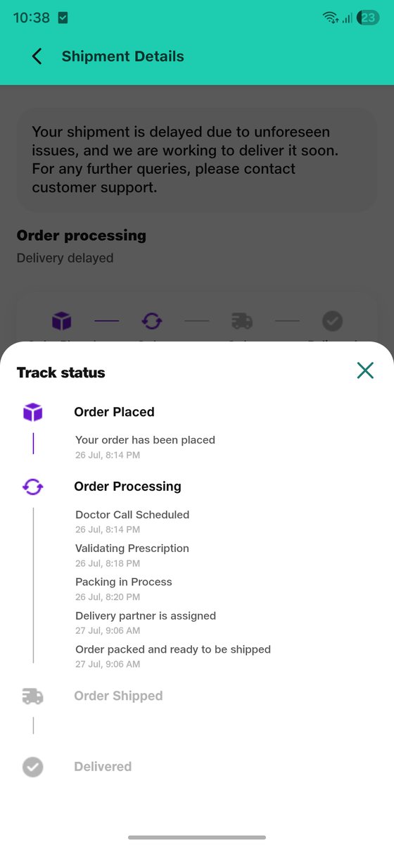 JigneshDamani4's tweet photo. @NetMeds Again disappointment from netmeds, i have placed order on 26th Jul 2026 and suppose to receive on 28th Jul 2026 but right now when i tracked my order than came to know that still it is not dispatched. What the hell is this ? https://t.co/VR5fIX7kpL