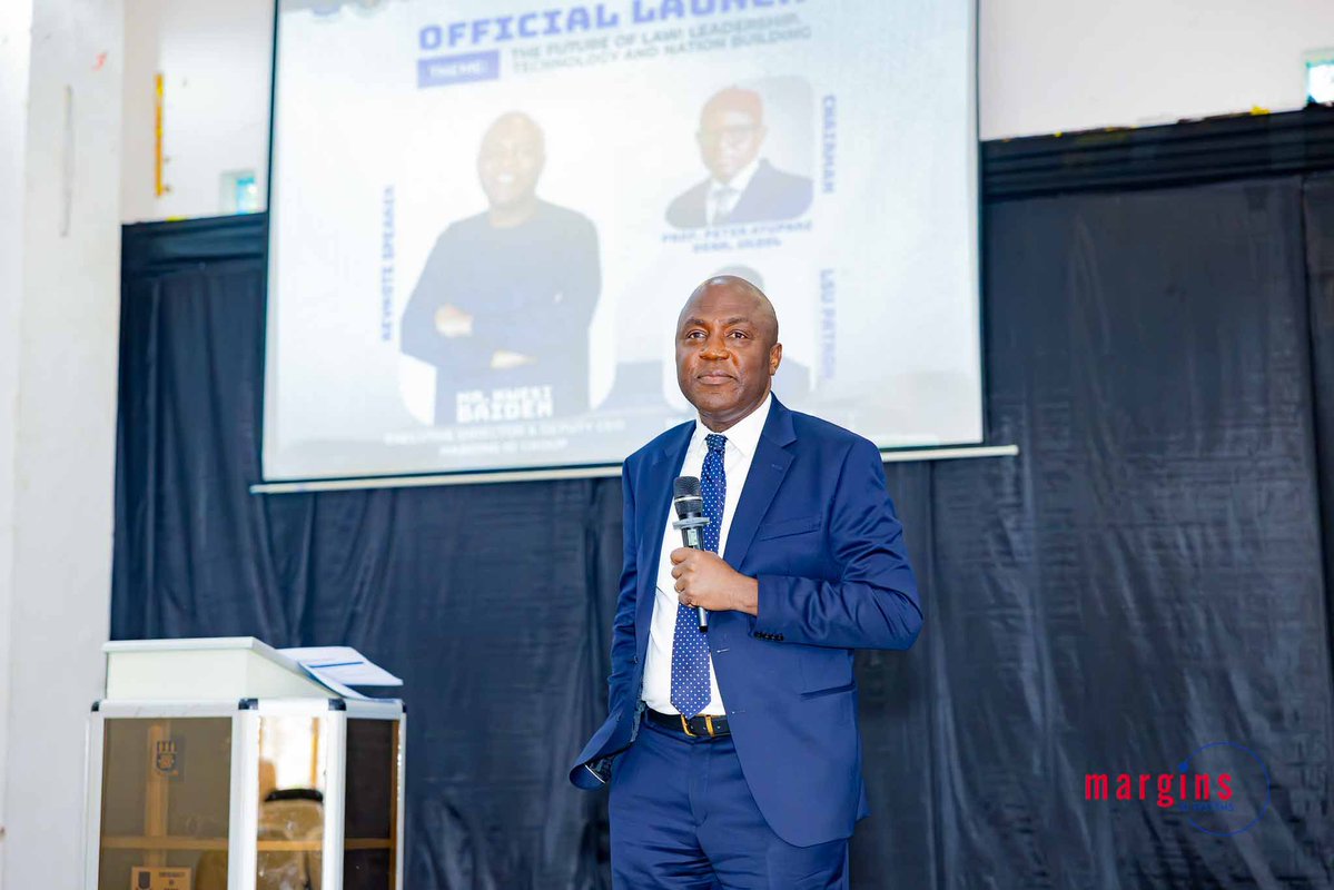 MarginsGroup's tweet photo. At the 51st University of Ghana Law Students’ Union (UGLSU) Week Official Launch, our Executive Director and Deputy CEO, Mr. Kwesi Baiden, challenged the next generation of legal minds to reimagine the role of law in an increasingly digital world.  Speaking on “The Future of Law: Leadership, Technology and Nation Building,” he explored how visionary leadership, emerging technologies, and resilient institutions must work together to build safer, smarter, and more inclusive societies.  At Margins ID Group, we believe meaningful nation-building begins with bold conversations, innovative thinking, and leaders who are prepared to shape what comes next.  Thank you to the University of Ghana Law Students’ Union for creating a platform that inspires dialogue, challenges perspectives, and empowers future leaders.  #MarginsIDGroup #UGLSUWeek2026 #FutureOfLaw #Leadership #Technology #NationBuilding #ThoughtLeadership #Innovation