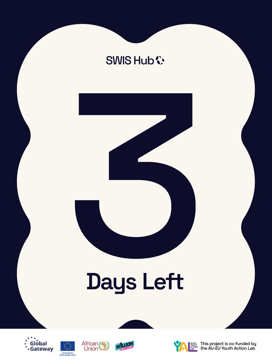 SwisHub's tweet photo. ⏳🚨 Only 3 Days Left!

The countdown is on! Applications for the SWIS Hub Pop-Up Innovation Lab closes on the 31st of July 2026.

💡 Whether you're a student, aspiring tech professional, or a tech enthusiast, this is your chance to gain practical knowledge in AI https://t.co/kMPSekreEk