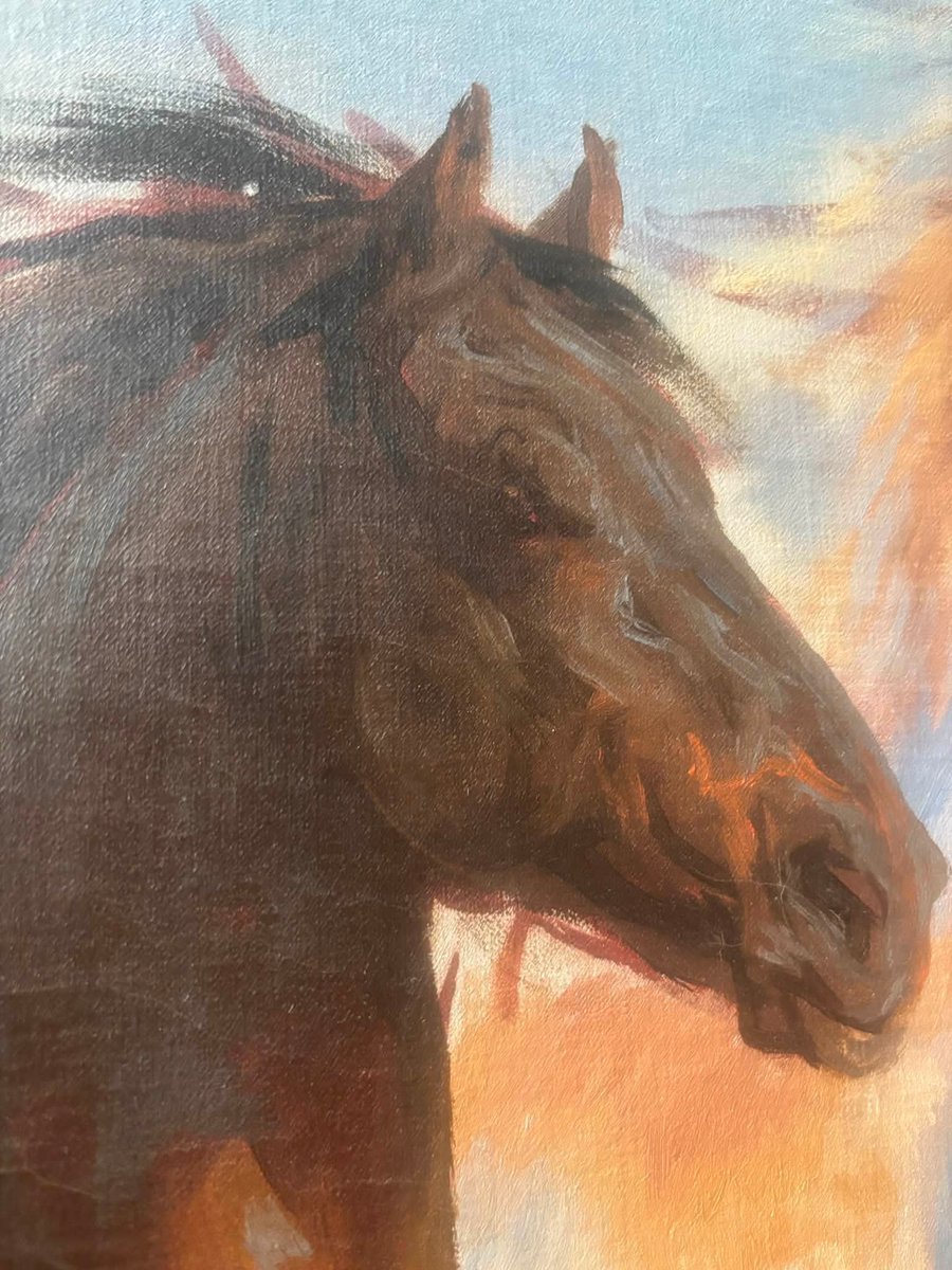 ChateauDeBy's tweet photo. Dans l'atelier de #RosaBonheur repose @ChateauDeBy depuis 1899 son ultime œuvre, inachevée : Les chevaux sauvages fuyant l'incendie.
​Déjà, la peintre s'angoissait du sort de la faune sauvage face aux flammes. Une résonance poignante avec les drames qui frappent aujourd'hui. https://t.co/ncoxOriITH