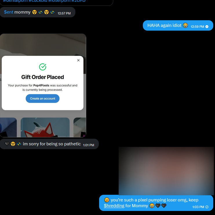 Pop4Pixels's tweet photo. It's literally this easy to approach me~ why haven't you done the same? 🖤

#findom #paypig #2dfd #findomme #censored https://t.co/ElMLFhNtzf