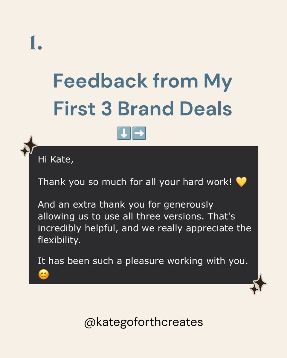 kgoforthcreates's tweet photo. The reviews are in for my first three UGC collabs! 👀⤵️ If you're a brand looking for a Gen Z creator to promote your product, email me at kategoforthcreates@gmail.com. Let's create something your audience will love 💙
#ugccreator #ugcjourney #ugcreview #ugccontentcreator https://t.co/iRuvWjnNkW