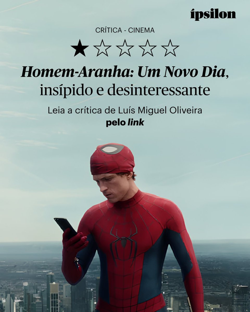 Publico's tweet photo. Para Luís Miguel Oliveira, "Homem-Aranha: Um Novo Dia" é "mais um episódio do franchise, mais um ínterim".⁠
⁠
🕷️ Leia a crítica completa: https://t.co/mnJp7fRu2H https://t.co/e9NKPxDEDT