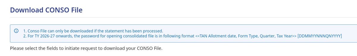 AbhasHalakhandi's tweet photo. 💥 TDS UPDATE | New TRACES Portal

The password for the Conso File downloaded from the new TRACES portal will be:

TAN Allotment Date + Form Type + Quarter + Tax Year

Format:
DDMMYYNNNQNYYYY

The TAN allotment date is available under Profile on the dashboard - PIC 👇
Example: TAN allotment date 15/09/2004

📌 Password: 15090414OQ12026

Further, E-VERIFICATION through Aadhaar OTP or DSC is now mandatory for downloading the Conso File.

We have moved to the new portal but the complication related to Traces procedure still remains/increased!!

Thanks @hirenbhandari_ for the help 👍