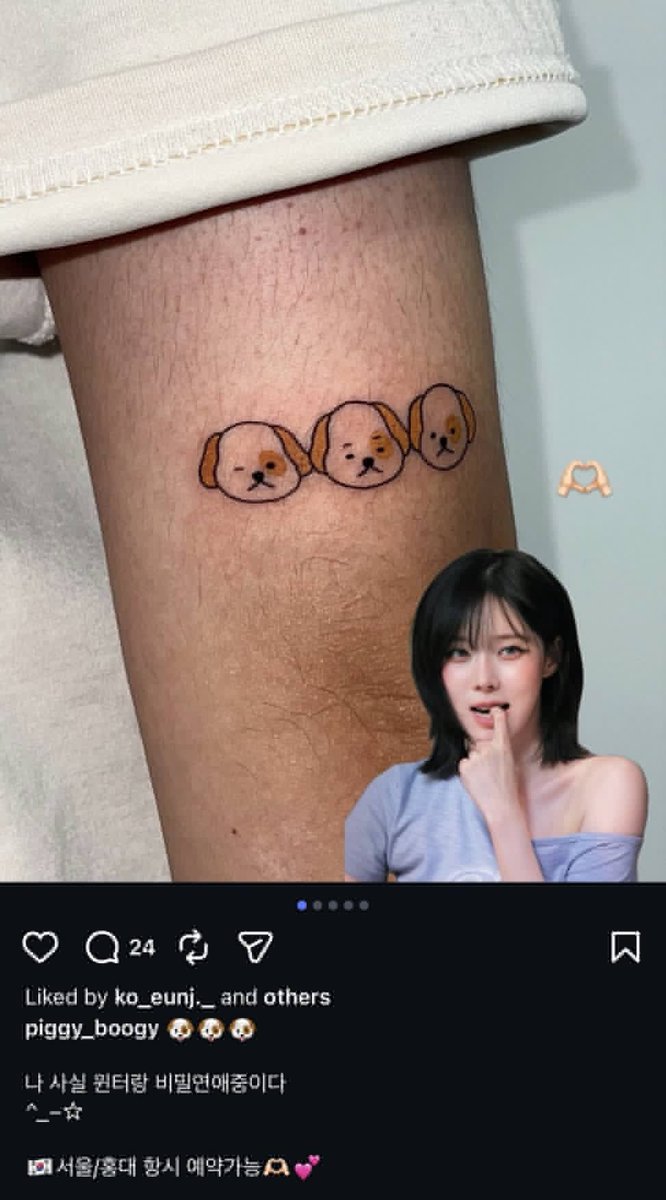 opppalogicts's tweet photo. @windatejung couple tattoos should be exlusive to two people only.

Tomdaya are both small t and z in same font and size while the other girl tattoo was inspired from her tattoo artist. Both of them shared the same design, color and size of three puppies. https://t.co/gjmILdH6v3