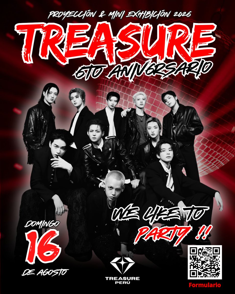 TreasurePeru__'s tweet photo. ❰ 🇵🇪 ❱ 𝐓𝐑𝐄𝐀𝐒𝐔𝐑𝐄 6𝐓𝐎 𝐀𝐍𝐈𝐕6𝐑𝐒𝐀𝐑𝐈𝐎 

𝐖𝐄 𝐋𝐈𝐊𝐄 𝐓𝐎 𝐏𝐀𝐑𝐓𝐘 !! 🎉🔥 
𝑷𝒓𝒐𝒚𝒆𝒄𝒄𝒊𝒐𝒏 &amp; 𝑴𝒊𝒏𝒊 𝑬𝒙𝒉𝒊𝒃𝒊𝒄𝒊𝒐𝒏 2026 

Teumes !! ✨
Celebremos juntos el 6TO ANIV6RSARIO DE #TREASURE 💎 @treasuremembers

🔗https://t.co/HzWSNV914y

Mas info ⬇️ https://t.co/BKcmYzdPCT