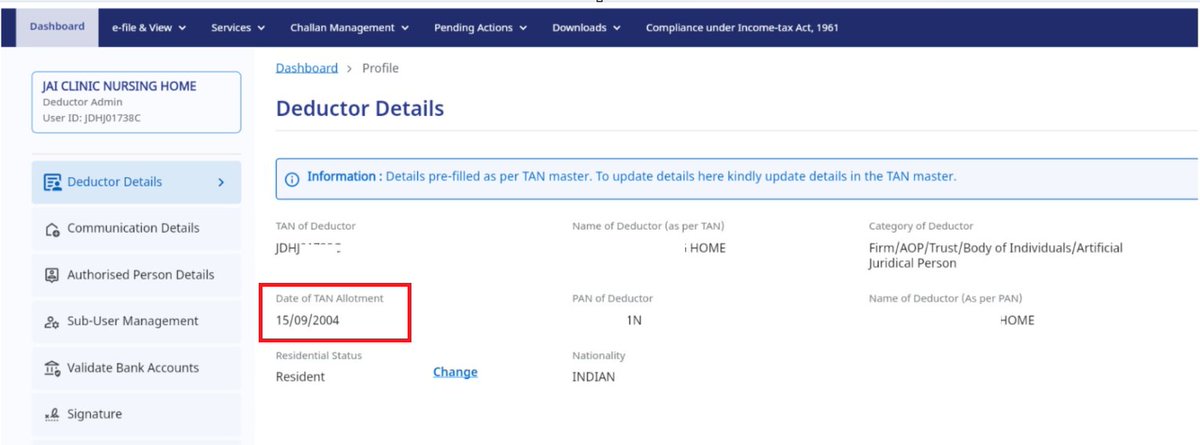 AbhasHalakhandi's tweet photo. 💥 TDS UPDATE | New TRACES Portal

The password for the Conso File downloaded from the new TRACES portal will be:

TAN Allotment Date + Form Type + Quarter + Tax Year

Format:
DDMMYYNNNQNYYYY

The TAN allotment date is available under Profile on the dashboard - PIC 👇
Example: TAN allotment date 15/09/2004

📌 Password: 15090414OQ12026

Further, E-VERIFICATION through Aadhaar OTP or DSC is now mandatory for downloading the Conso File.

We have moved to the new portal but the complication related to Traces procedure still remains/increased!!

Thanks @hirenbhandari_ for the help 👍