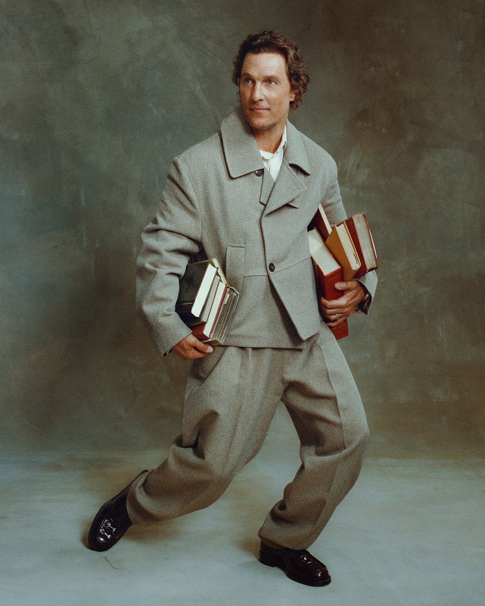 4AAAAart's tweet photo. Matthew McConaughey on the cover of Man About Town magazine's Autumn/Winter 2025 issue*

Wearing Jacquemus and photographed by Max Montgomery. https://t.co/cpLQoxnZzz