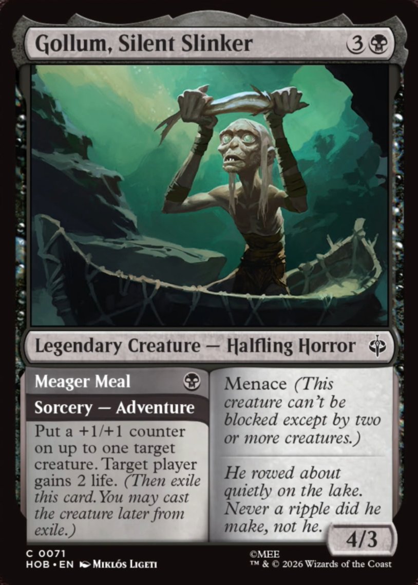 DimirUB's tweet photo. 【MTG x THE HOBBIT】
クリ一チャ一最大1体とプレイヤー1人を対象とする。そのクリ一チャ一に+1/+1カウンターを1個乗せ、そのプレイヤーは2点のライフを得る。
ーー
威迫
ーー
WeeklyMTGより https://t.co/inhBnUqXsE