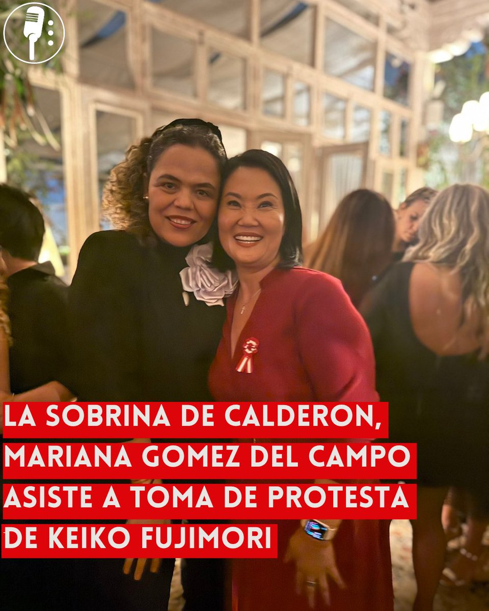 YosoyPedrero's tweet photo. 🚨 OJO: MARIANA GÓMEZ DEL CAMPO ASISTE A LA TOMA DE PROTESTA DE KEIKO FUJIMORI EN PERÚ

La secretaria de Asuntos Internacionales y Mexicanos en el Exterior del PAN, Mariana Gómez del Campo, viajó a Lima para presenciar la transmisión de mando presidencial de Keiko Fujimori, quien este martes 28 de julio se convirtió en la primera mujer elegida por voto popular para encabezar la Presidencia de Perú.

En sus redes sociales, la panista compartió una fotografía junto a la nueva mandataria peruana y calificó la jornada como un momento histórico, además de destacar el triunfo de Fujimori como la primera mujer elegida para encabezar la presidencia de ese país.

La ceremonia, celebrada en el marco del 205 aniversario de la independencia peruana, reunió en Lima a numerosos jefes de Estado y delegaciones internacionales, entre ellos el rey Felipe VI de España, los presidentes Javier Milei (Argentina), José Antonio Kast (Chile), Daniel Noboa (Ecuador) y Yamandú Orsi (Uruguay), así como al expresidente mexicano Vicente Fox, quien también confirmó su asistencia al evento como respaldo a la democracia y el Estado de derecho en la región.
