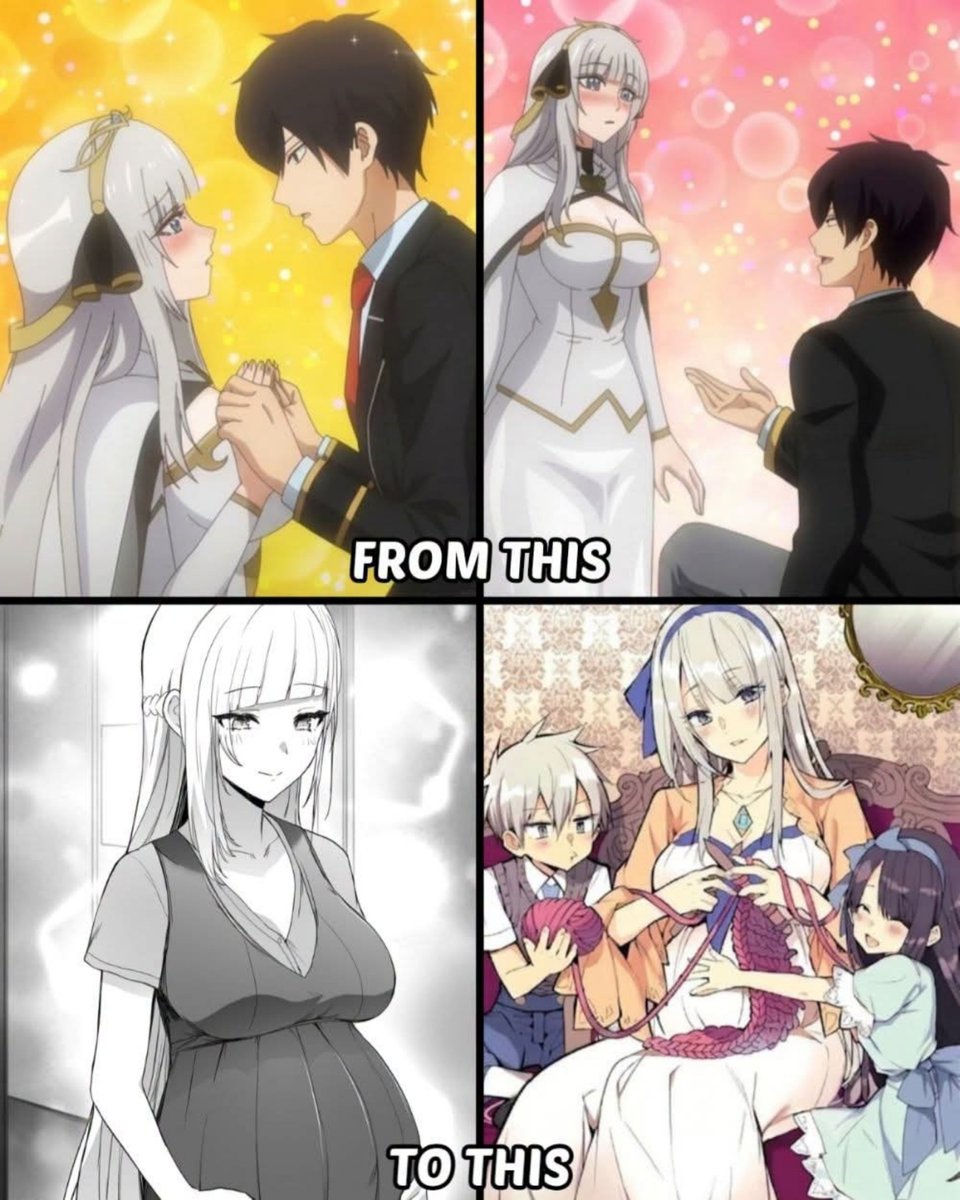 AnimexSociety's tweet photo. Leon really achieved his dream, married Queen Mylene and even had kids with her https://t.co/1UmBFJZ5au