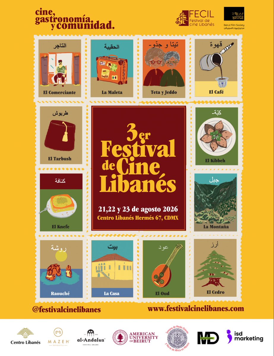 cinepantalla's tweet photo. Llega a la CDMX el Festival de Cine Libanés en México (#FECIL2026).
19 películas, clases magistrales y diálogo con realizadores para descubrir un Líbano de memoria, amor y resistencia.
🗓️ 21 al 23 de agosto
📍 Centro Libanés
🎟️ Puedes buscar Boletos en @Boletia https://t.co/3l8HaOJBoL
