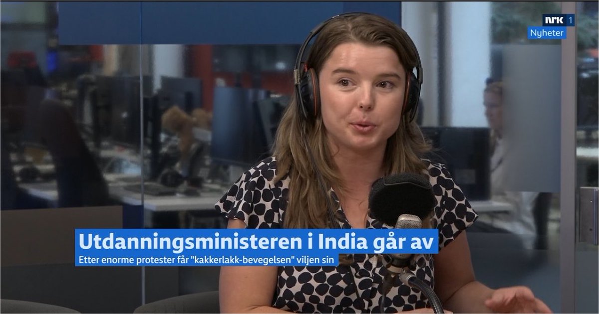 HelleLyngSvends's tweet photo. Talked about the historic win for the CJP and the repercussions students have faced on the biggest Norwegian news channel today 🇮🇳 https://t.co/NWigSXq9ES