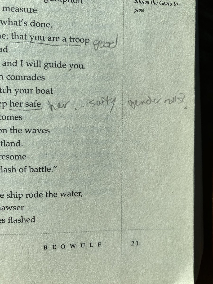 Tome_Raider_'s tweet photo. I have a secondhand Seamus Heaney Beowulf that this reminds me of… gender rolls https://t.co/f7WlFVZzqO