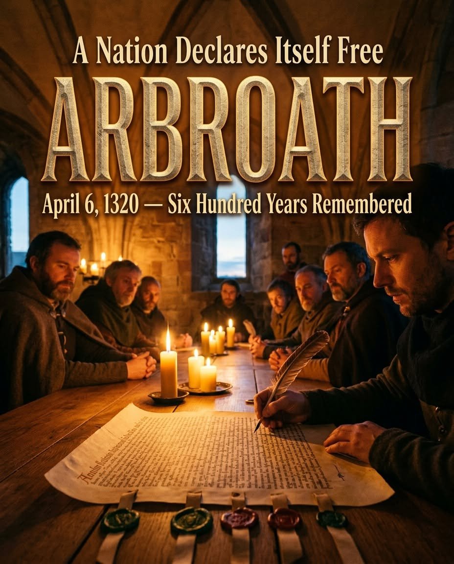 SovereignBain's tweet photo. On  April 6, 1320, a letter was sent from Arbroath Abbey to Pope John XXII  in Avignon. It was signed with the seals of eight earls and thirty-one  barons of Scotland. It is one of the most remarkable documents in  European medieval history, and one sentence from it has been quoted in  parliamentary speeches, court judgments, and declarations of  independence around the world for seven hundred years. 

The  Declaration of Arbroath was written primarily to persuade the Pope to  recognize Robert Bruce as Scotland's legitimate king and to support  Scottish independence from England. The political argument it made was  sophisticated: Scotland had existed as an independent kingdom since  ancient times, had been unjustly attacked by Edward I, and had chosen  Bruce not merely by hereditary right but by the will of the people.

The  famous sentence that has traveled furthest reads: 'For so long as a  hundred of us remain alive, we will never on any conditions be subjected  to English rule. For it is not for glory or riches or honours that we  fight, but for freedom alone, which no honest man gives up except with  life itself.' The document also contains what some legal scholars  consider a remarkably early statement of conditional monarchy: even  Bruce himself could be deposed if he submitted to English rule. 

Do  you think the Declaration of Arbroath was primarily a piece of  political theology for the Pope, a genuine statement of principle, or  something that managed to be both simultaneously?🏴󠁧󠁢󠁳󠁣󠁴󠁿👑⚔️🧬🔥🩸👊💪

#DeclarationOfArbroath #WarsOfIndependence #ScottishHistory #RobertTheBruce #HighlandHeritage