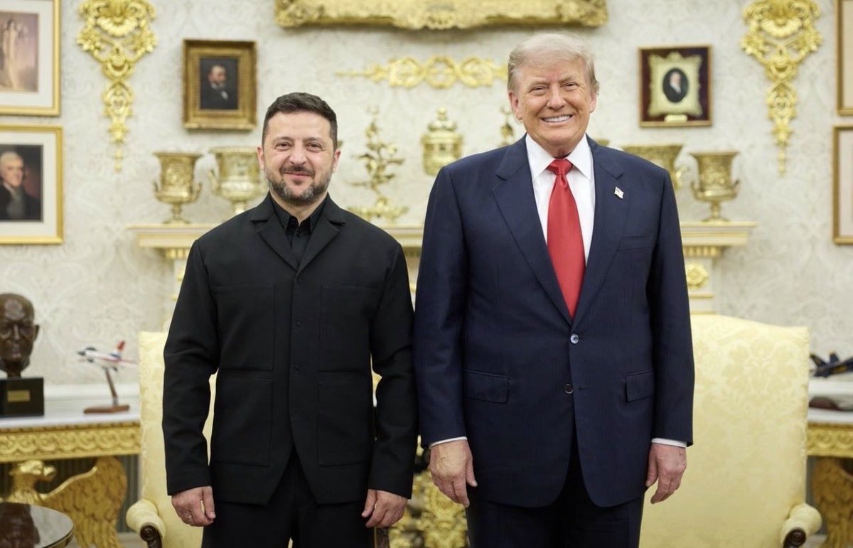 LauraLoomer's tweet photo. BREAKING:

White House source tells me that during President Trump’s meeting with Ukrainian President Zelenskyy @ZelenskyyUa today, it was agreed upon that Steve Witkoff @SteveWitkoff and Jared Kushner @jaredkushner will now make a visit to Kyiv, Ukraine for the first time ever in the spirit of diplomacy and trying to end the Russia-Ukraine war. 

A date and time is going to be set soon, and the plan is to get them to Kyiv within the next 2 weeks. 

This was my suggestion to the White House earlier this week when I met with President Zelenskyy and Ambassador Sergiy Kyslytsya at the Presidential Palace in Ukraine. 

During all of my interviews here in Ukraine over the last week, I also urged Witkoff and Kushner to travel to Kyiv for meetings and I adamantly said they have had enough meetings in Moscow and should come to Ukraine. Especially now that Russia is supplying Iran with weapons and satellite imagery to murder American soldiers.  

This is a great picture of President Trump and President Zelenskyy.

Looks like Zelenskyy even wore a suit! 

Incredible things are happening. 

RECEIPTS 👇🏻