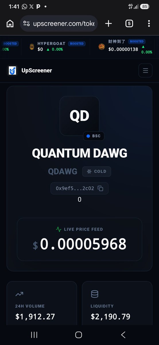 CHUNGKAI10's tweet photo. This is an amazing news for $QDAWG listed in 
https://t.co/o8YXE5TAQC
The pump is upon us 💪 
Keep holding 

@QuantumDawgBSC https://t.co/Jdp92cdjLf