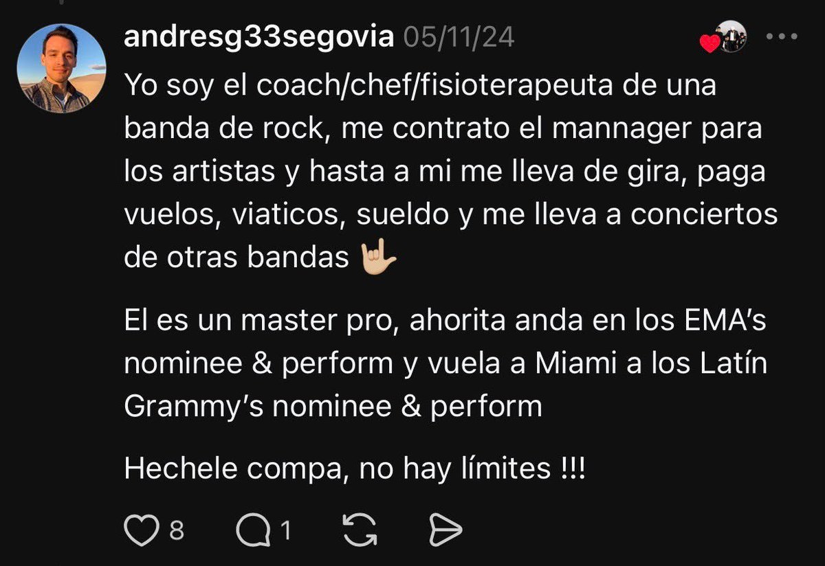 SweetAndPeach's tweet photo. Abro hilo funando al disque "coach/chef/fisioterapeuta" Andres Segovia que Rudy (manager) contrato para @TheWarningBand2 https://t.co/Pa7wueatdt