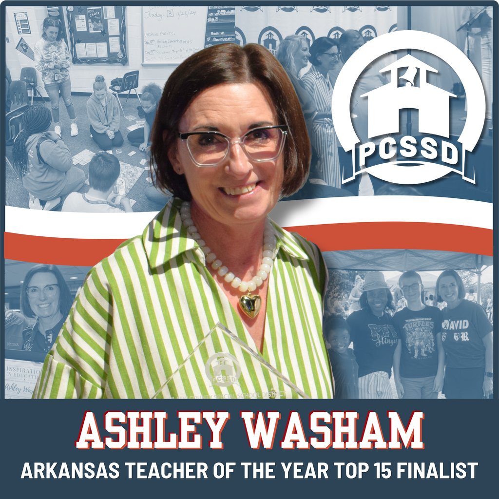 pcssdschools's tweet photo. Ashley Washam has been selected as one of the Top 15 Finalists for the 2027 Arkansas Teacher of the Year, a statewide honor recognizing exceptional teaching and leadership across Arkansas: https://t.co/KQWNtTHUOy #ExpectBeliveSucceed https://t.co/qOkfJJFSz8