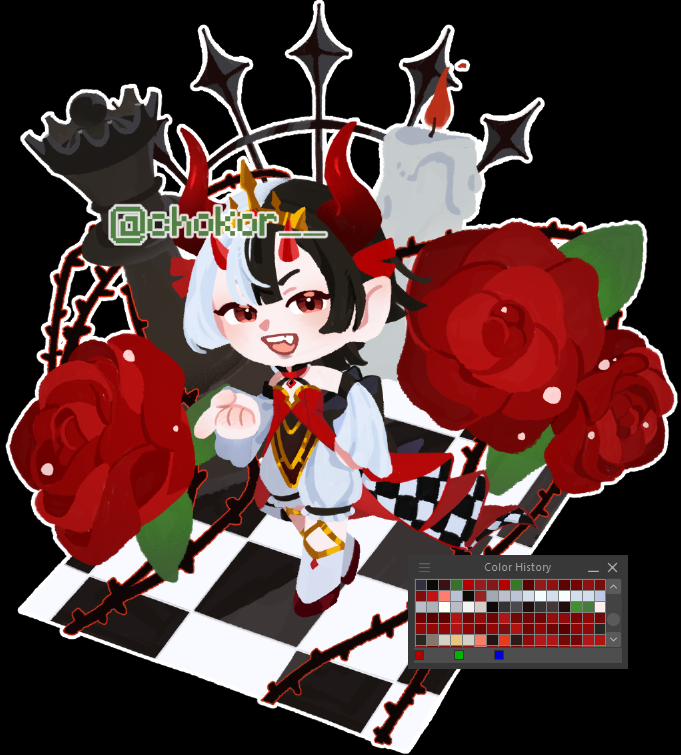 chokor__'s tweet photo. ♟️👑 artfight attack for @Tuna_Moon_ 
#artfight2026 https://t.co/gZx65qVM7J