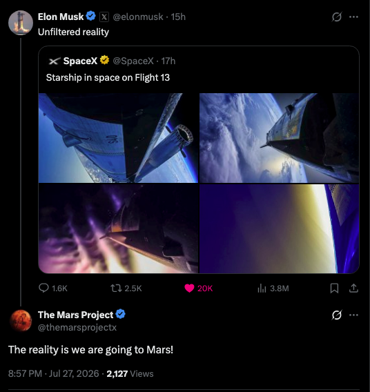 themarsprojectx's tweet photo. The conversation has begun. 
We're gaining traction... 🚀$MARS https://t.co/EdArSzIIIa