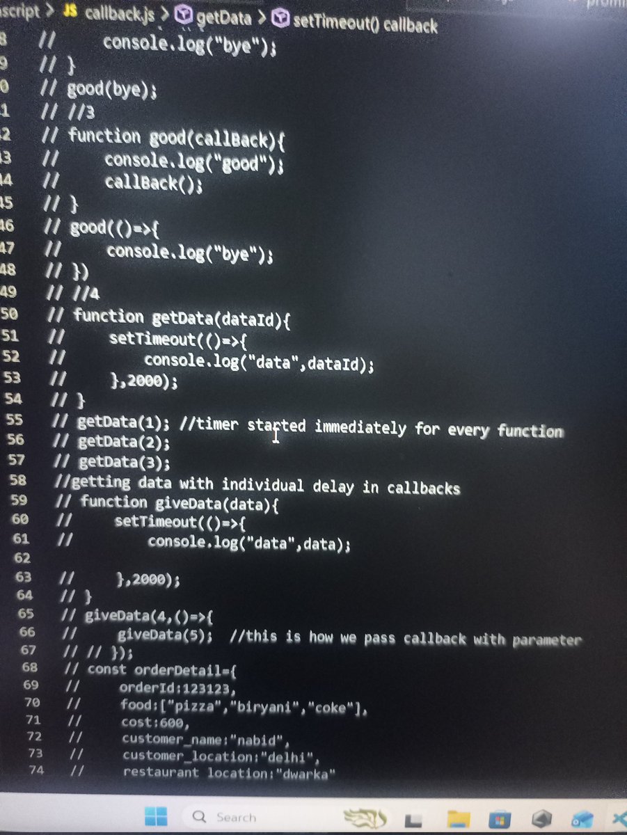 NabidTalha0044's tweet photo. Day 31 of #100daysofCoding
Today I learnt about callback hell. Very tiresome😩 to understand. After that I learnt about promises. Converted js object to json and vice-versa. Tomorrow I will be reviewing both of these topics again. And code as much as possible✌️ https://t.co/OrkpG1tuH7