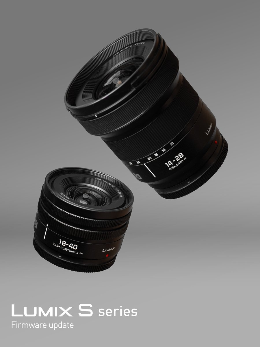LUMIX_Japan's tweet photo. ＼ファームウェアアップデート情報／​
Sシリーズ交換レンズ【S-R1428/S-R1840/S-R28200/S-R70300】​のファームウェアアップデートを本日公開いたします。​​

本アップデートにより、​​
①フォーカスリングのコントロールリング化​​
②フォーカスリングの回転方向設定​​
に対応します。​​

ぜひ、ご活用ください！​​

#レンズ​​
#交換レンズ ​​
#Sシリーズ​
#LUMIX​​
#LUMIXJAPAN​​
#ファームウェアアップデート