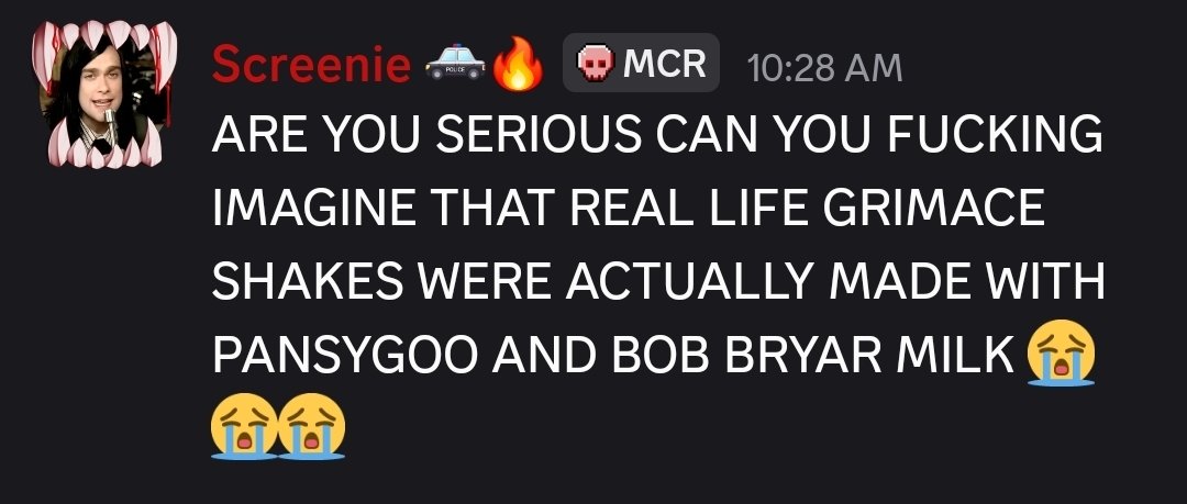 Screenshottingg's tweet photo. Think about this the next time you order a grimace shake... they're overworking poor bob bryars udders to get you your sweet drink... #thesadtruth https://t.co/ZmiBkU6v4C