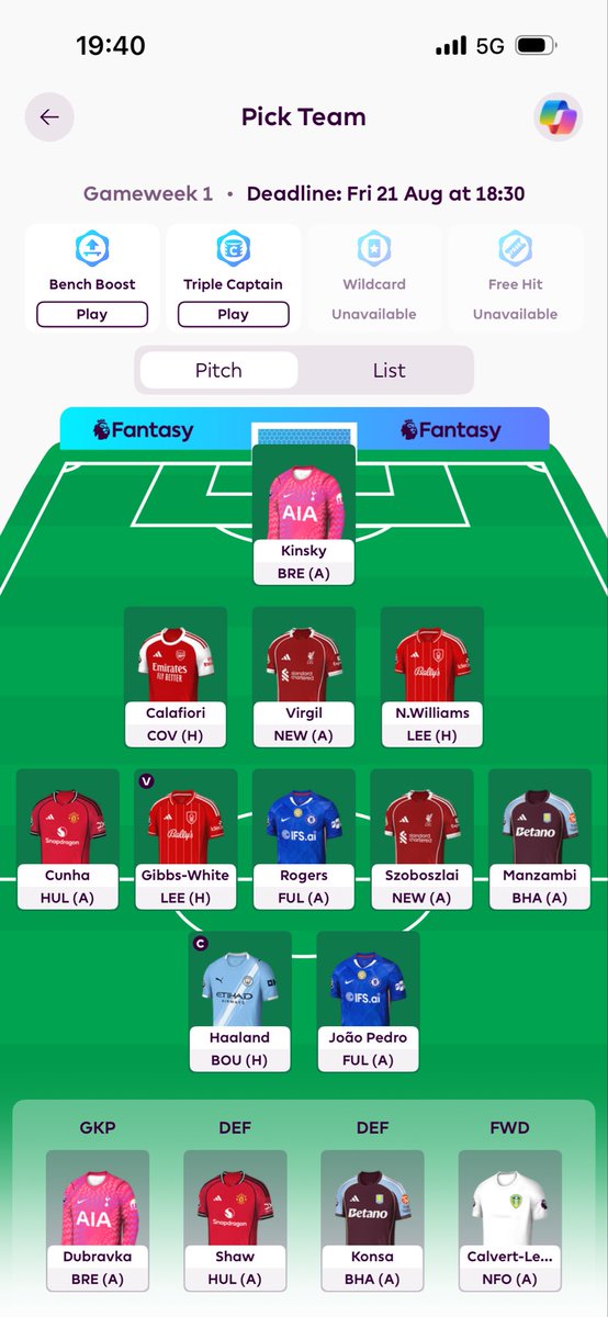 andyclose6's tweet photo. @liverpool_30_ Got this so far with a few possible tweaks no doubt before deadline. Any thoughts? https://t.co/oneL5yY3h0