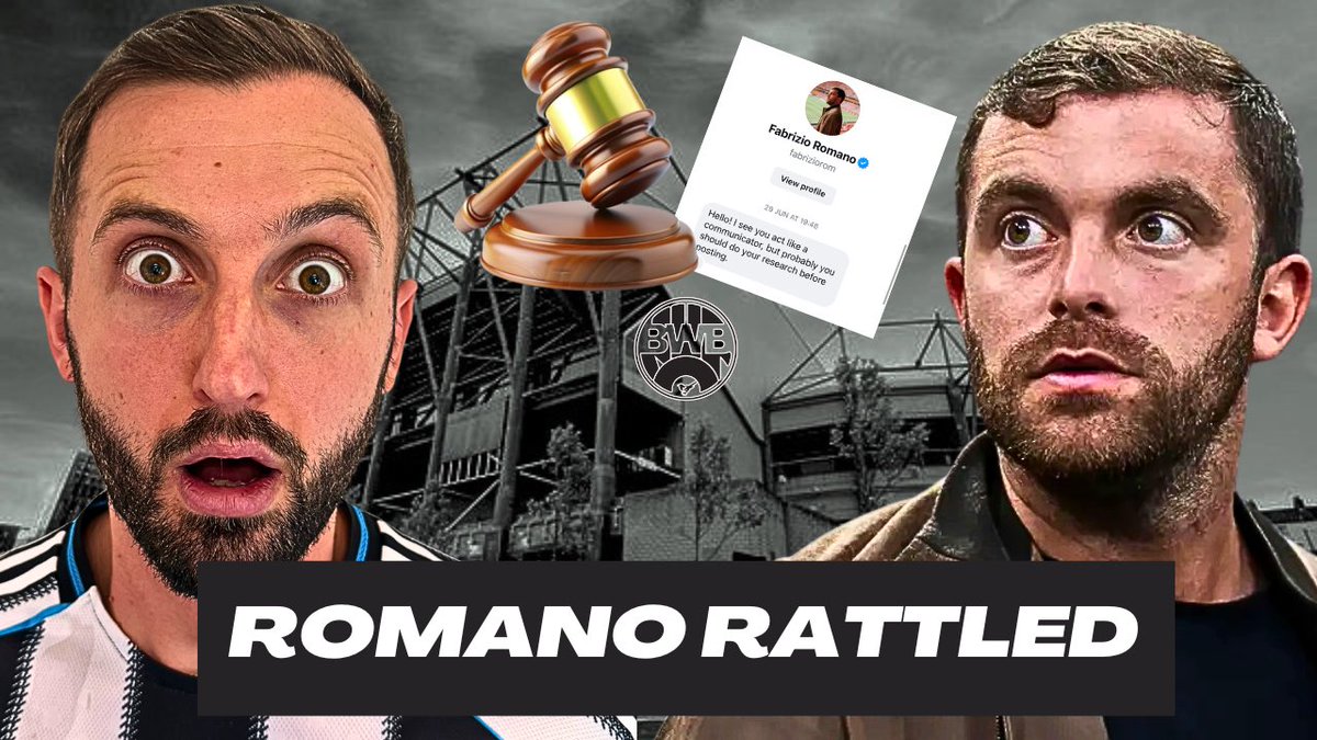 bnwbanter's tweet photo. Is the world healing, and finally realising what #NUFC fans have known for a while - 𝗙𝗮𝗯𝗿𝗶𝘇𝗶𝗼 𝗥𝗼𝗺𝗮𝗻𝗼 𝗶𝘀 𝗮𝗻 𝗶𝗻𝗳𝗹𝘂𝗲𝗻𝗰𝗲𝗿, 𝗮𝗻𝗱 𝗱𝗼𝗲𝘀𝗻’𝘁 𝗹𝗶𝗸𝗲 𝗯𝗲𝗶𝗻𝗴 𝗳𝗮𝗰𝘁-𝗰𝗵𝗲𝗰𝗸𝗲𝗱? 🤨

Plettenberg calling out Romano this week for chasing headlines over accuracy? Déjà vu 😅

After getting fed up with the Bruno G bollocks, a while back I posted a video about the bloke using publicly available info - the volume/timing of tweets on certain players (30+ last August on Garnacho alone), podcast clips of him openly discussing being chased by players to unsettle things, and the claims made that both Valerenga & Copenhagen were contacted by a company associated to him offering social media posts in exchange for 💷

My little old Newcastle account got the mighty Romano rattled, and he responded with a DM 📩

He sent over a article from Tipsbladet - (the outlet that reported the Copenhagen story) - thinking it was a mic drop… except it wasn’t a retraction or him ‘proved innocent’ like he claimed, it wasn’t even in court 😂 

It was the Danish Press Council making them apologise for how they conducted their own reporting. 𝗡𝗼𝘄𝗵𝗲𝗿𝗲 did it say the original story was wrong - in summary the fella even lied to me in his defence about the video 🤥

And next - the threat his ‘legal team would be in touch’. Sorry Fab mate, but none of this seems to hold up 🤷🏻‍♂️

Make of this what you will, but the fact a man of his power, wealth and reputation can be rattled by me, get so personal with Plettenberg, and be getting called out by numerous clubs in recent weeks - rattled as f*** HERE WE GO! 

𝗠𝗼𝗿𝗮𝗹𝗲 𝗼𝗳 𝘁𝗵𝗲 𝘀𝘁𝗼𝗿𝘆; there’s a big difference between a journalist and an influencer. The sooner the footballing world continues figuring that out, the better the sport will be 🤝

Apologies for the long tweet, it’s better explained in a video ⤵️

🎥 Watch the full story here: https://t.co/RvjnOa6s42
