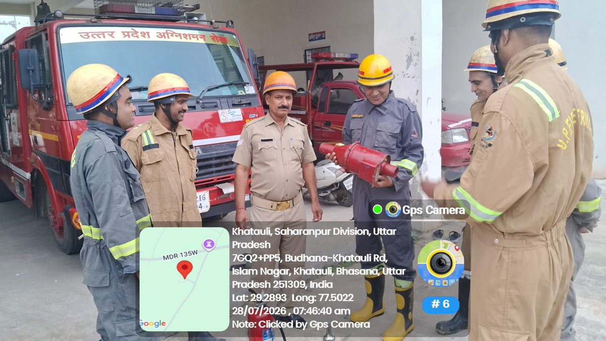 muzaffarnagfire's tweet photo. अग्निशमन तथा आपात सेवा जनपद  मुजफ्फरनगर में  दिनांक 28.07.2026 को समस्त फायर स्टेशनों पर सप्ताहिक फायर मॉक ड्रिल कराई गई व फायर/रेस्क्यू उपकरणों के रख-रखाव एवं संचालन का अभ्यास कराया गया https://t.co/j6ZUtjg5xd