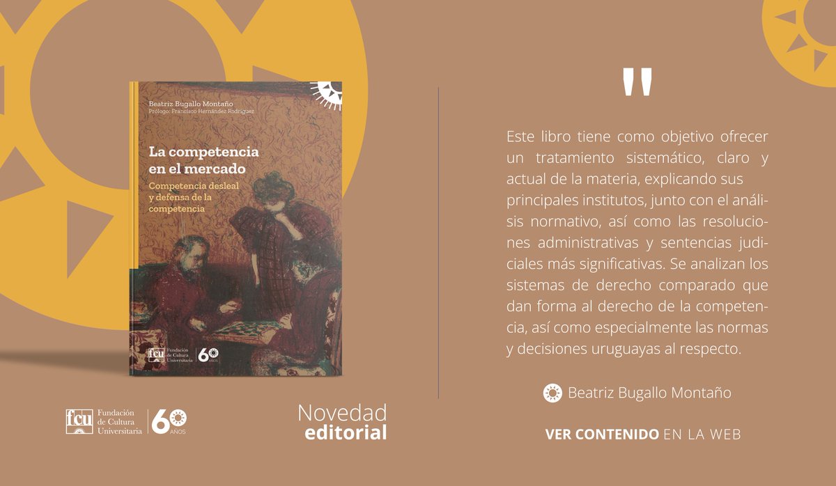 FCUniversitaria's tweet photo. «La competencia en el mercado»

Autora:
Dra. Beatriz Bugallo Montaño

¡Ya disponible! 📚
¡Encontralo en nuestra web https://t.co/BbDaDyYTWs! 🌐
Y en nuestras librerías:
📍Ciudad Vieja
📍Hall Udelar
📍CENUR Salto https://t.co/5XtpkP3BgO