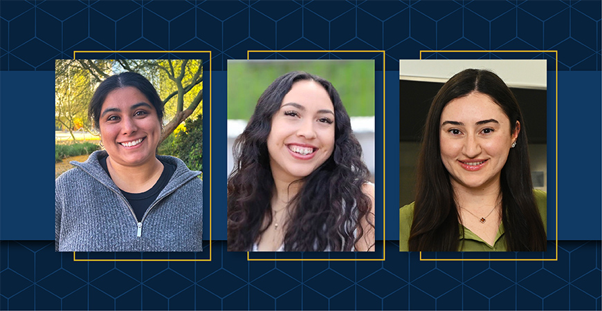ucmgraddiv's tweet photo. 👏 Shoutout to @ucmerced students Brianna Aguilar-Solis, Vanessa Sanchez and Nora Shamoon for earning the 2026-27 @UofCalifornia President’s Pre-Professoriate Fellowship. Read more: https://t.co/981GraKdfx https://t.co/wxUhmb5jQL
