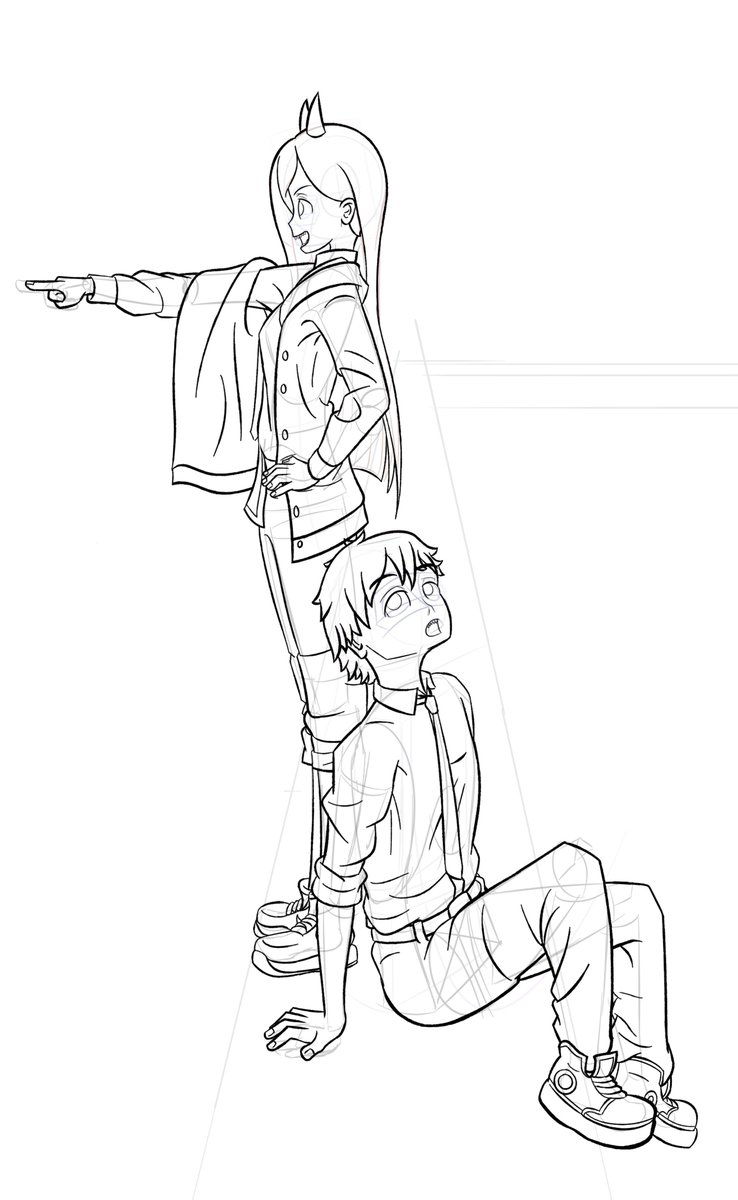 AleLulamoon's tweet photo. #Wip of Denji and Power from #CSM https://t.co/ovYEfNXHyY