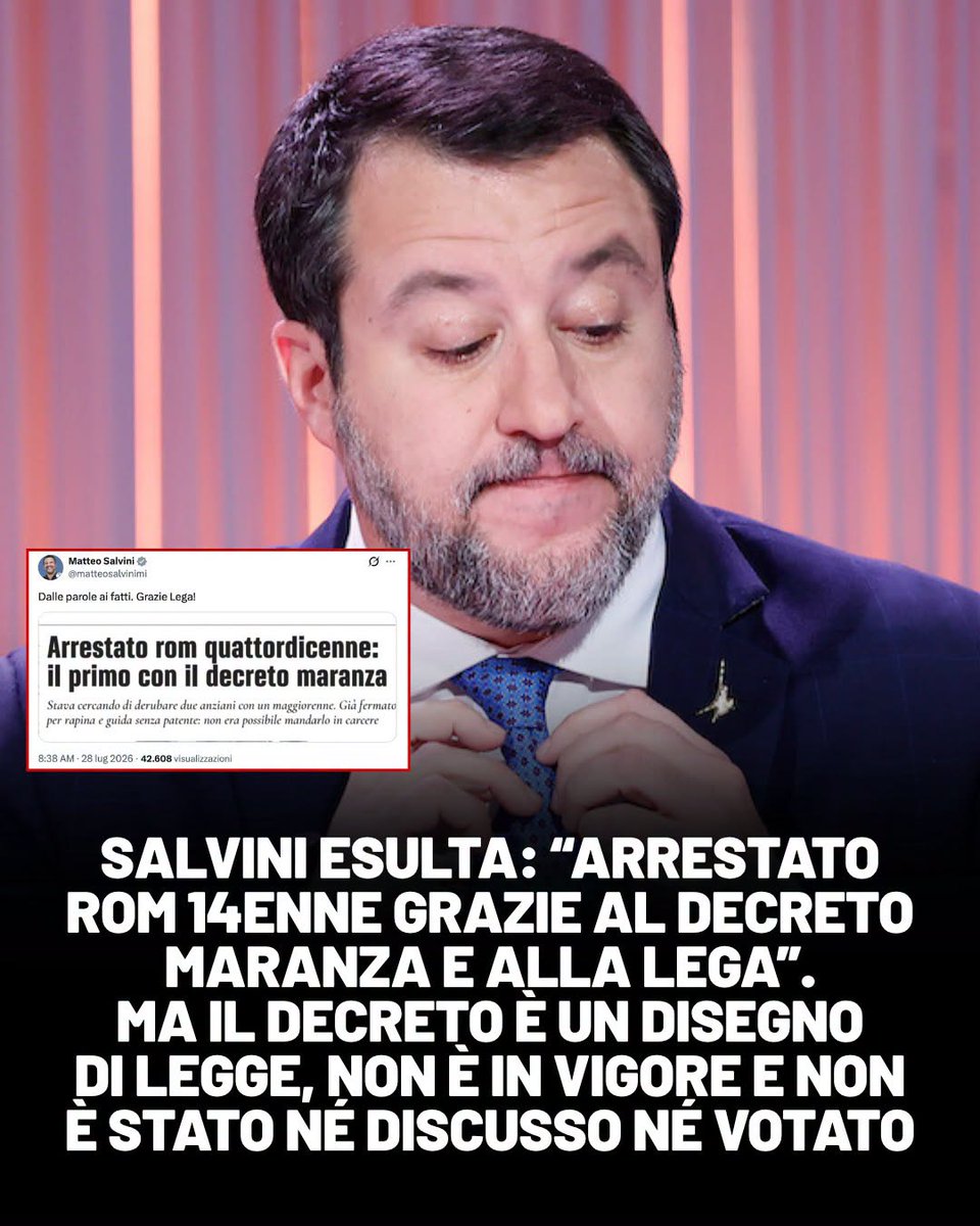 Numero6dl's tweet photo. @matteosalvinimi Oh, Salvini, non riesci a stare cinque secondi senza umiliarti? https://t.co/KDEmSHo4EC
