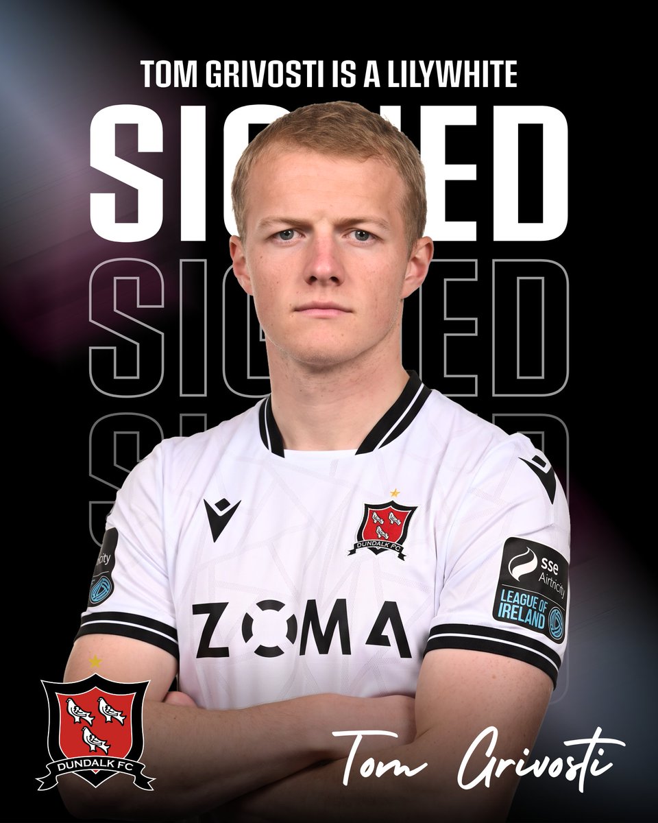 DundalkFC's tweet photo. 🖊️ DEADLINE DAY DEAL 🖊️
Dundalk FC are delighted to announce the signing of defender Tom Grivosti from St Patrick's Athletic on a multi-year deal.
⚫⚪ Welcome to Oriel Park, Tom! ⚪️⚫️
Read more 👉 https://t.co/AHRERNVIdY
#CMonTheTown https://t.co/ppInXgLlIB